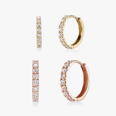 14K 18K 비쥬팝 샤이닝 라인 원터치 링 귀걸이 10813 (2type),14K,18K,jewelry